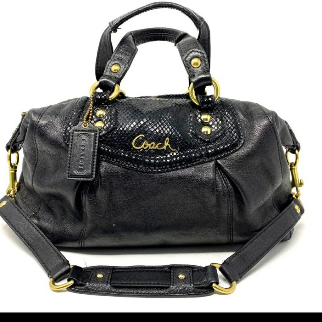 Coach- Ashley Black Leather Bag